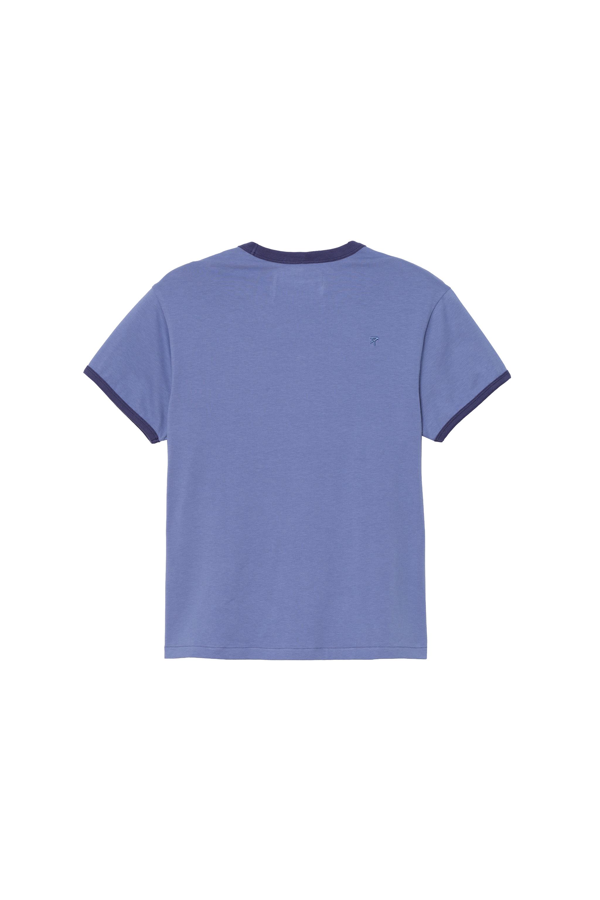 SLIM FIT T-SHIRT WITH CONTRASTING RIB TRIM